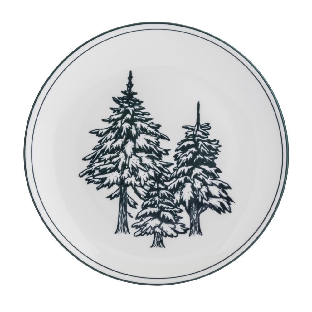 SZMARAGDOWY LAS TALERZ PORCELANOWY PŁYTKI 26 CM
