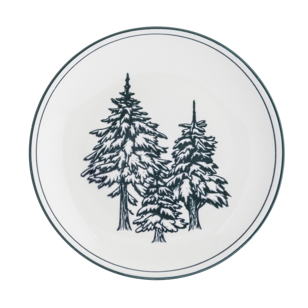 SZMARAGDOWY LAS TALERZ PORCELANOWY DESEROWY 20 CM