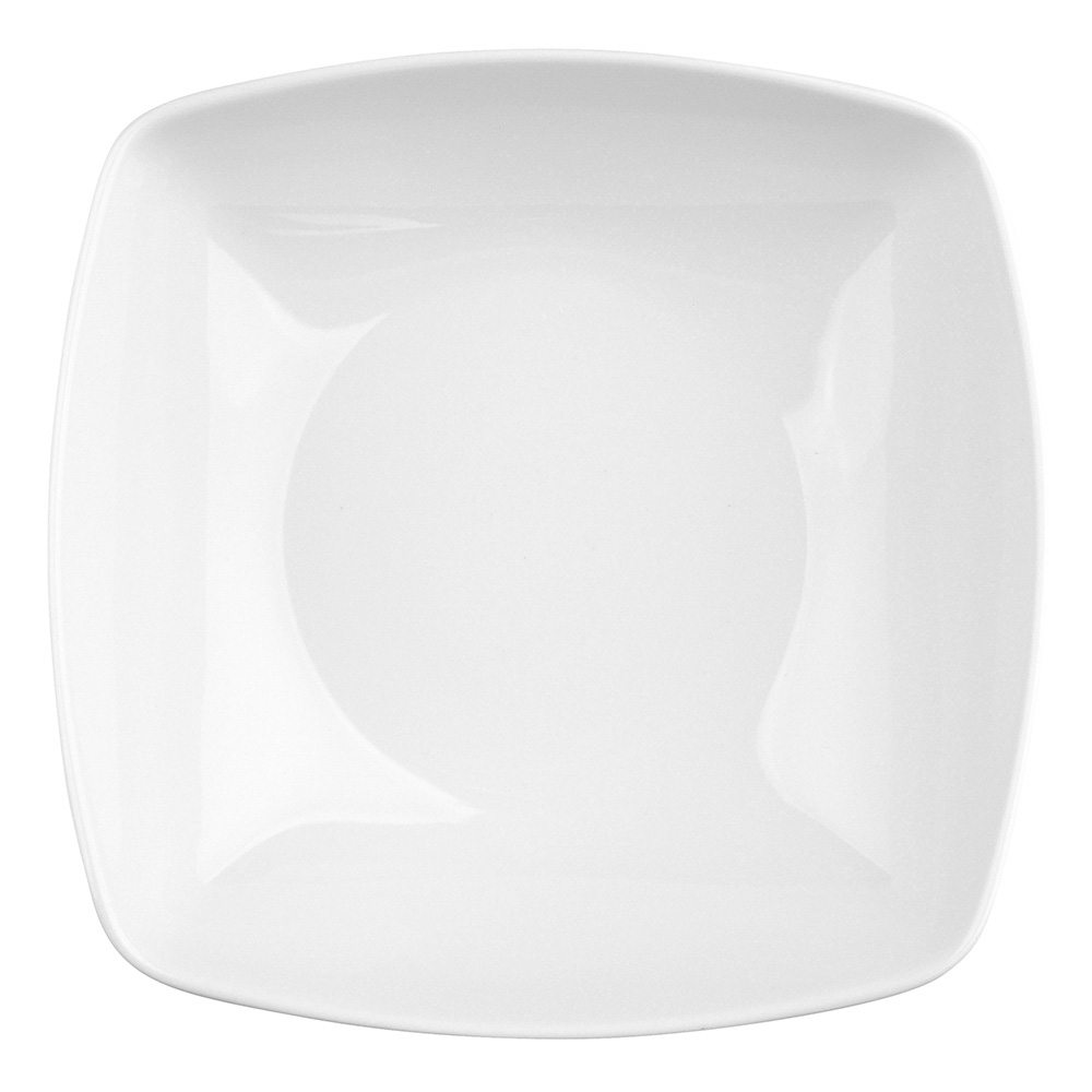 Talerz głęboki do zupy porcelana MariaPaula Moderna Biała 20,5 cm kwadratowy
