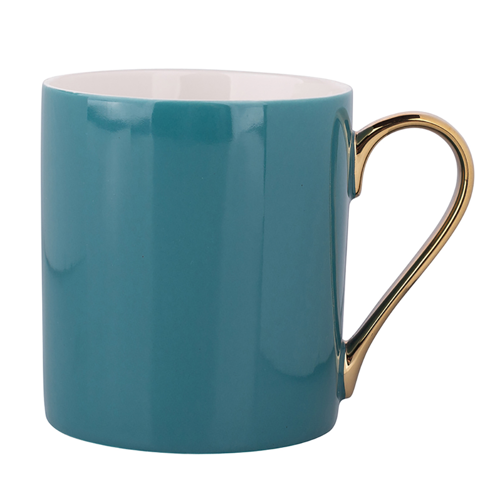 Exotic straight mug  with gold handle NBC 300 ml blue