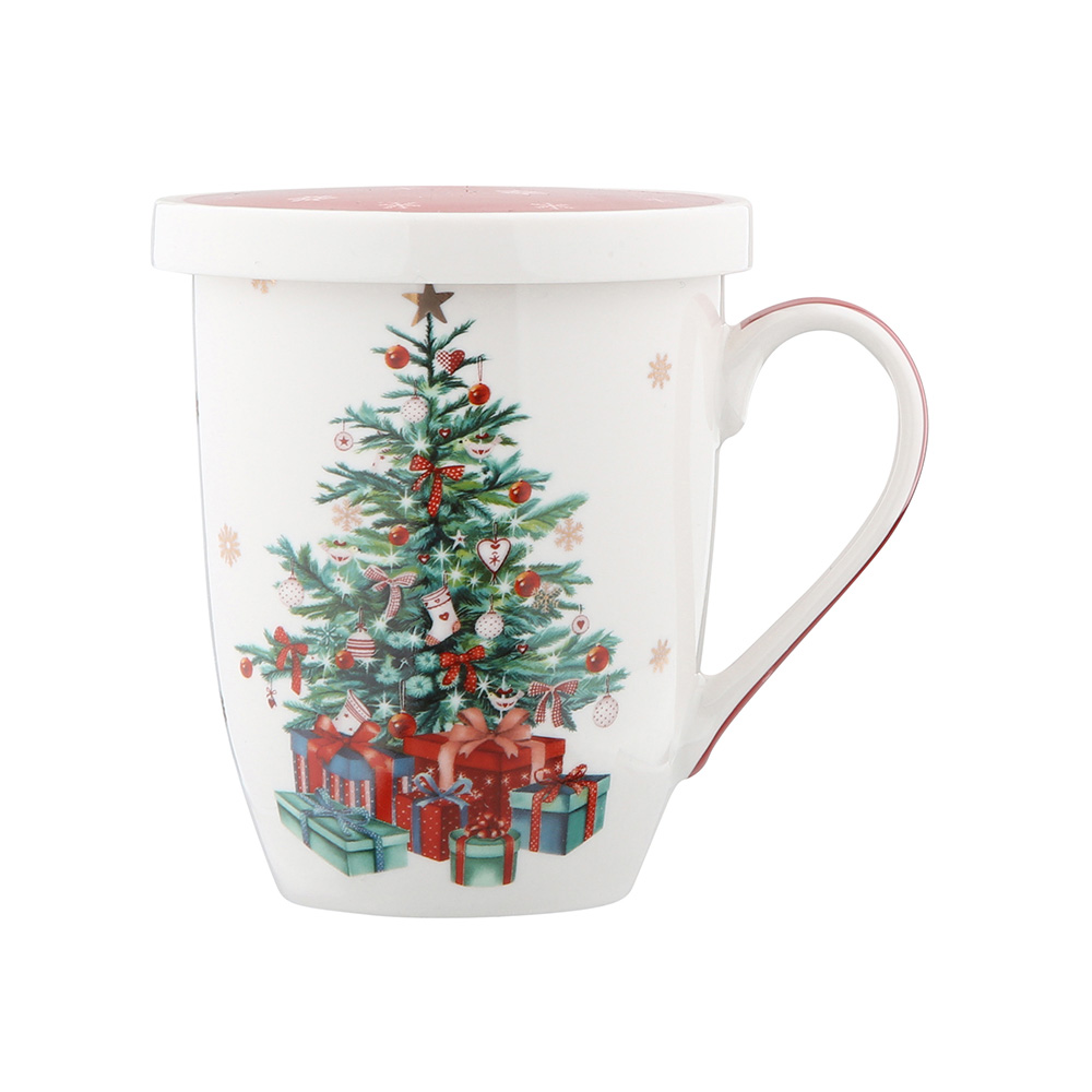Christmas Tree barrel mug NBC 300 ml with  filter and lid in sleeve