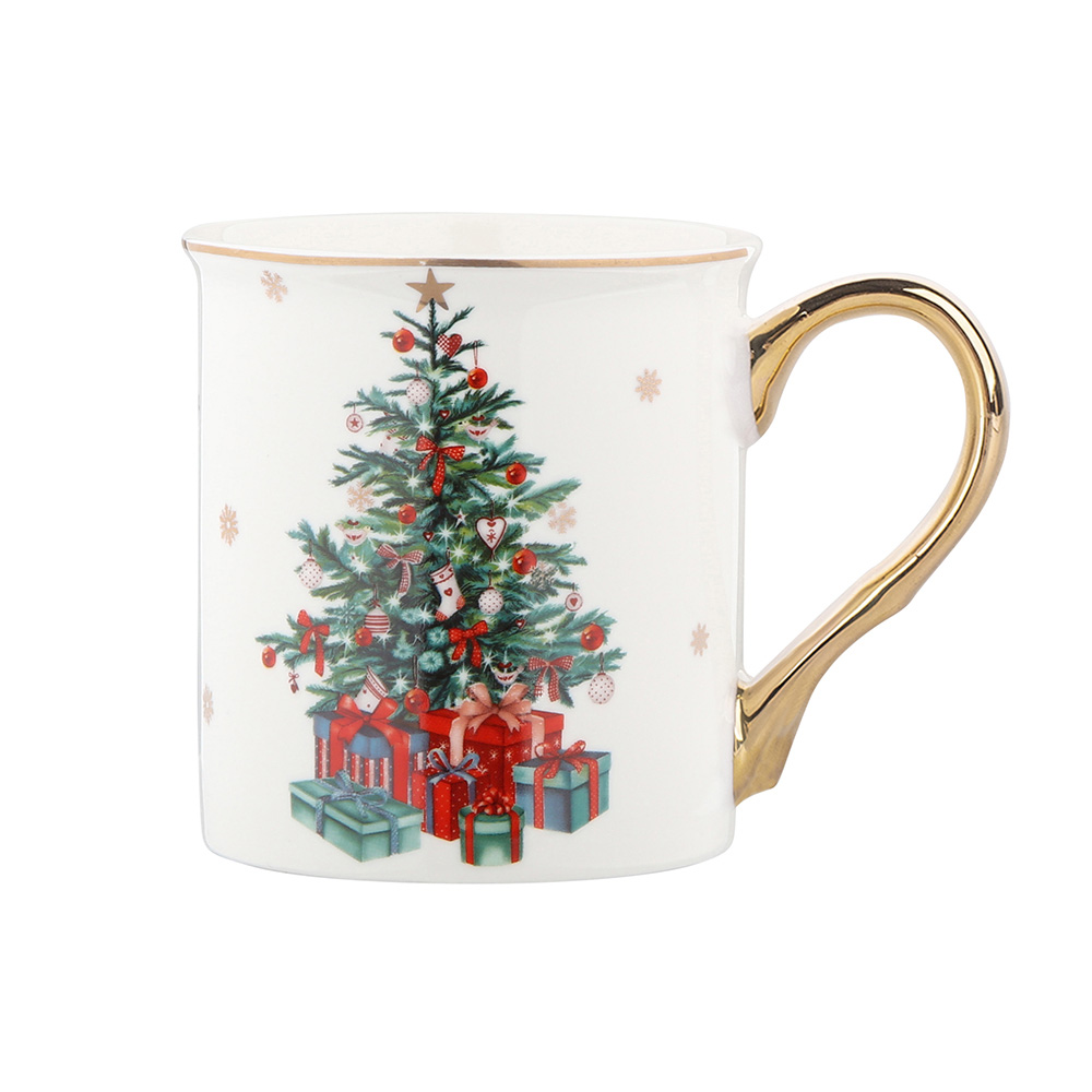 Christmas Tree straight mug with golden handle NBC 300 ml