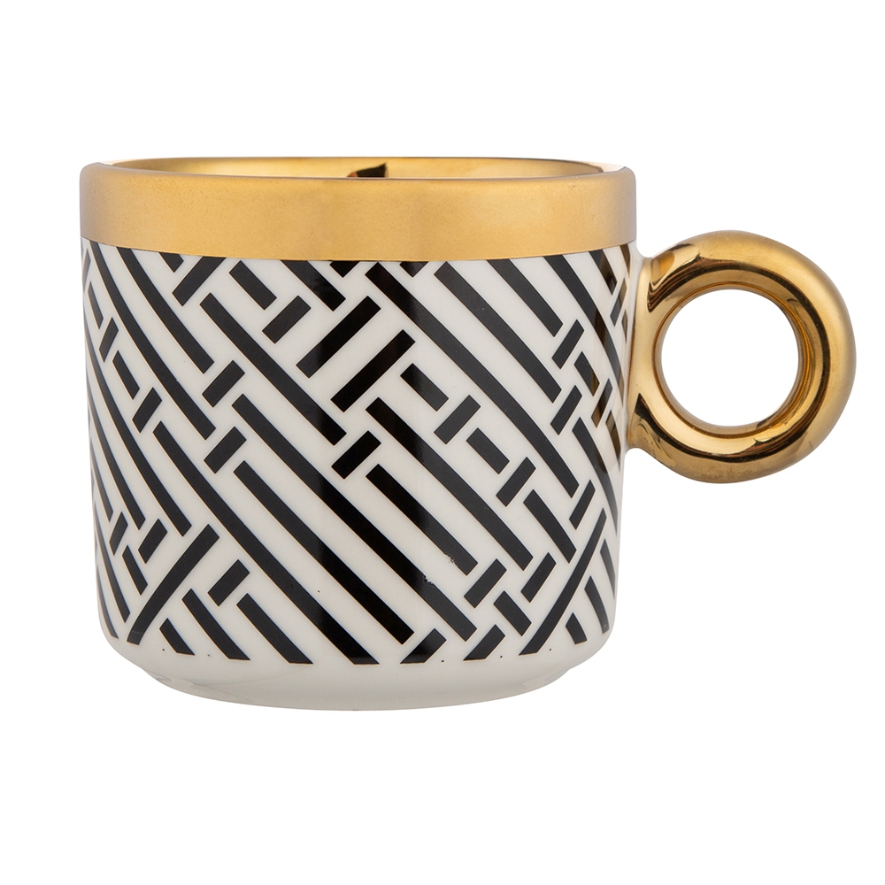 Gold Dream wide mug NBC 350 ml with golden handle dec. B