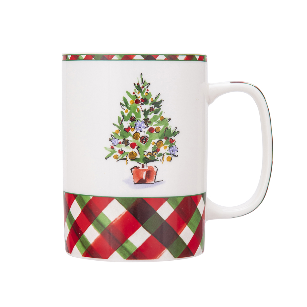 Classical Christmas straight mug NBC 380 ml dec. Christmas tree