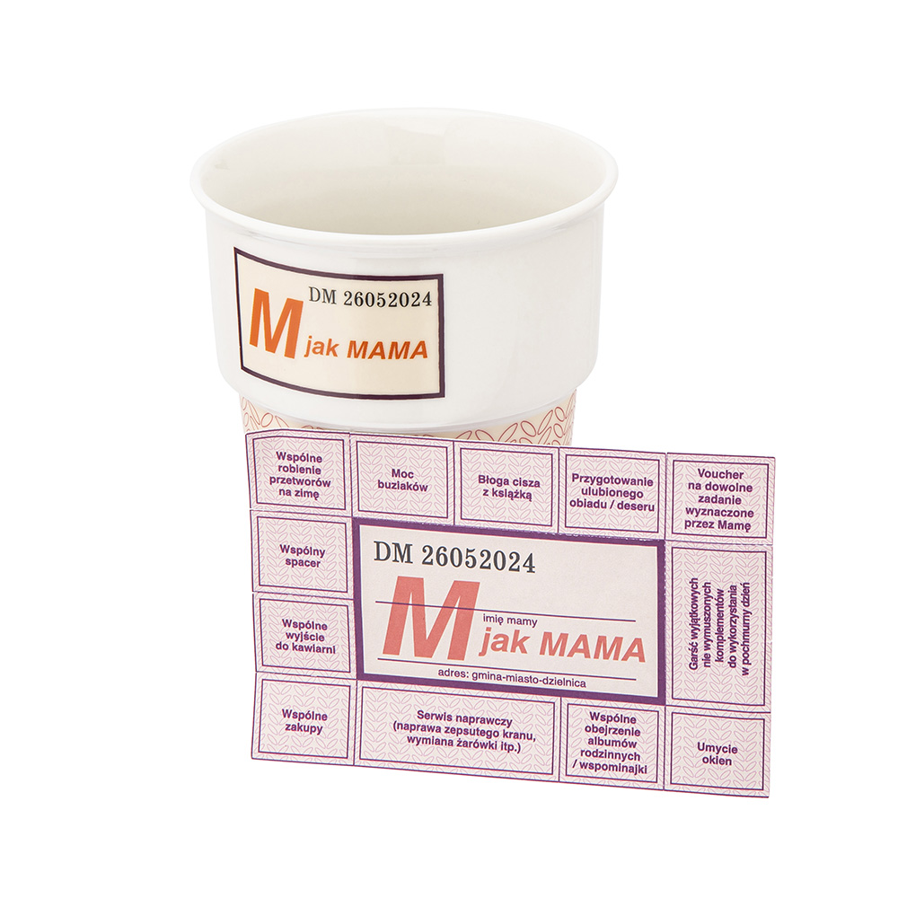 Conical mug NBC 400 ml with card dec. M for mum color box