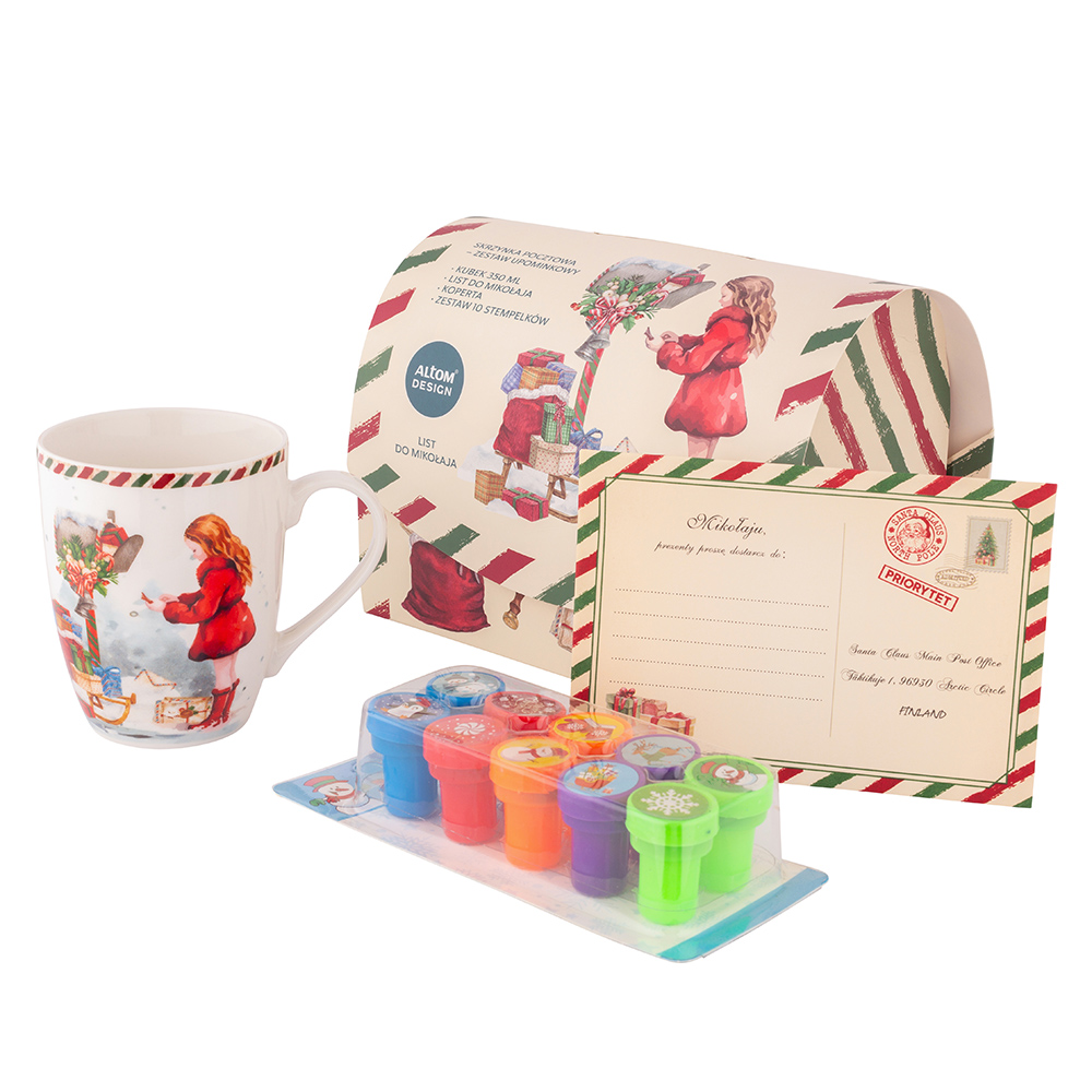 Letter to Santa barrel mug NBC 350 ml dec. A with letter and stamps in color box