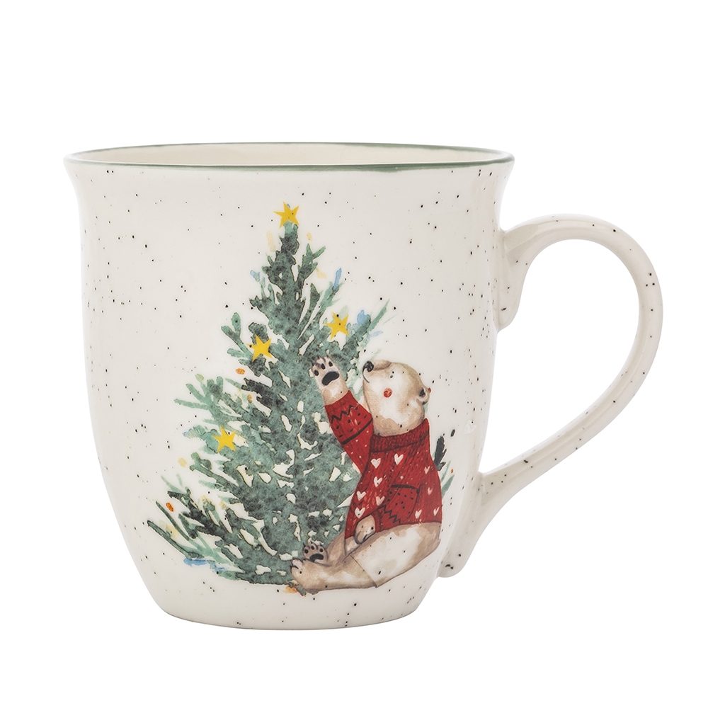 Big barrel mug with rim NBC 630 ml dec. Xmas tree with bear