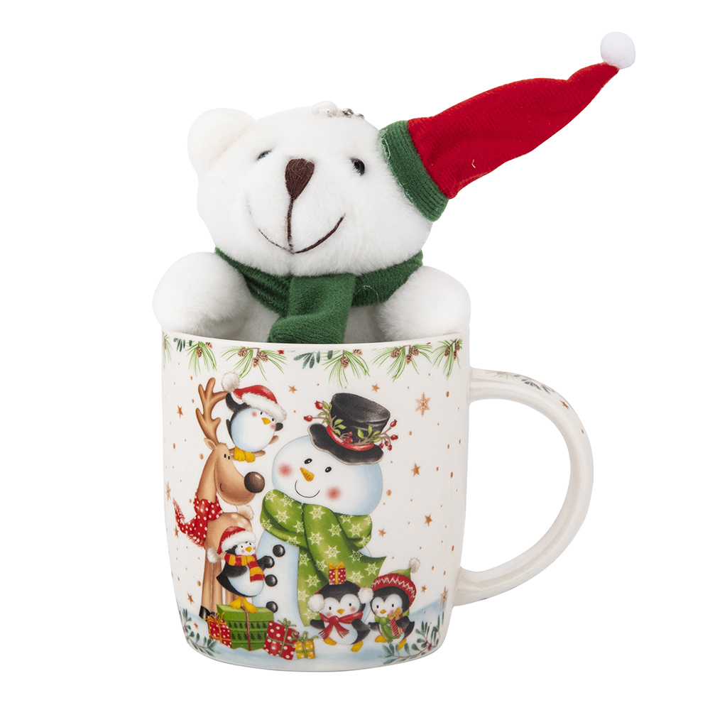 Mug with snowman NBC 400 ml with a teddy color box