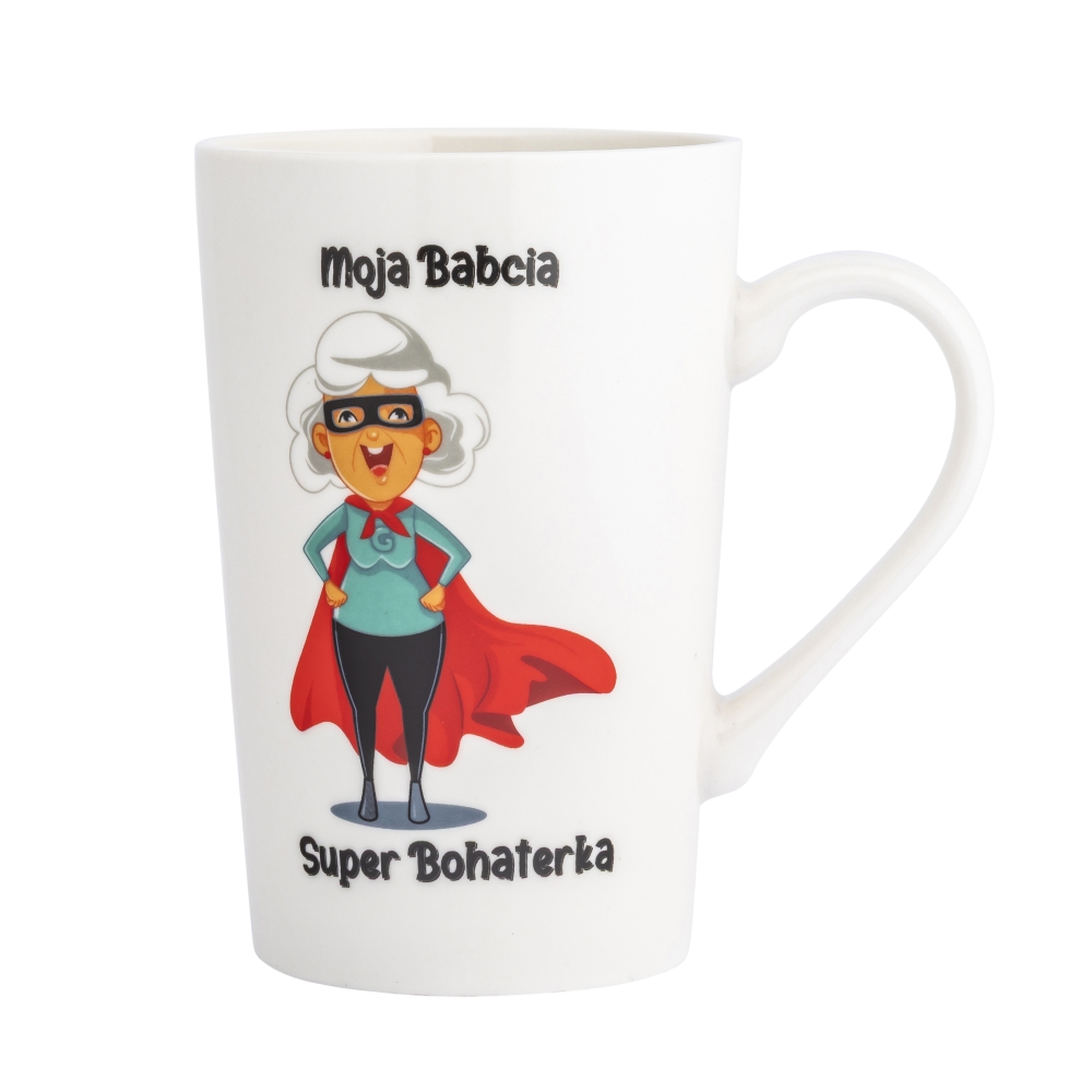 KUBEK STOŻEK NBC 450 ML  DEK. BABCIA SUPER BOHATERKA
