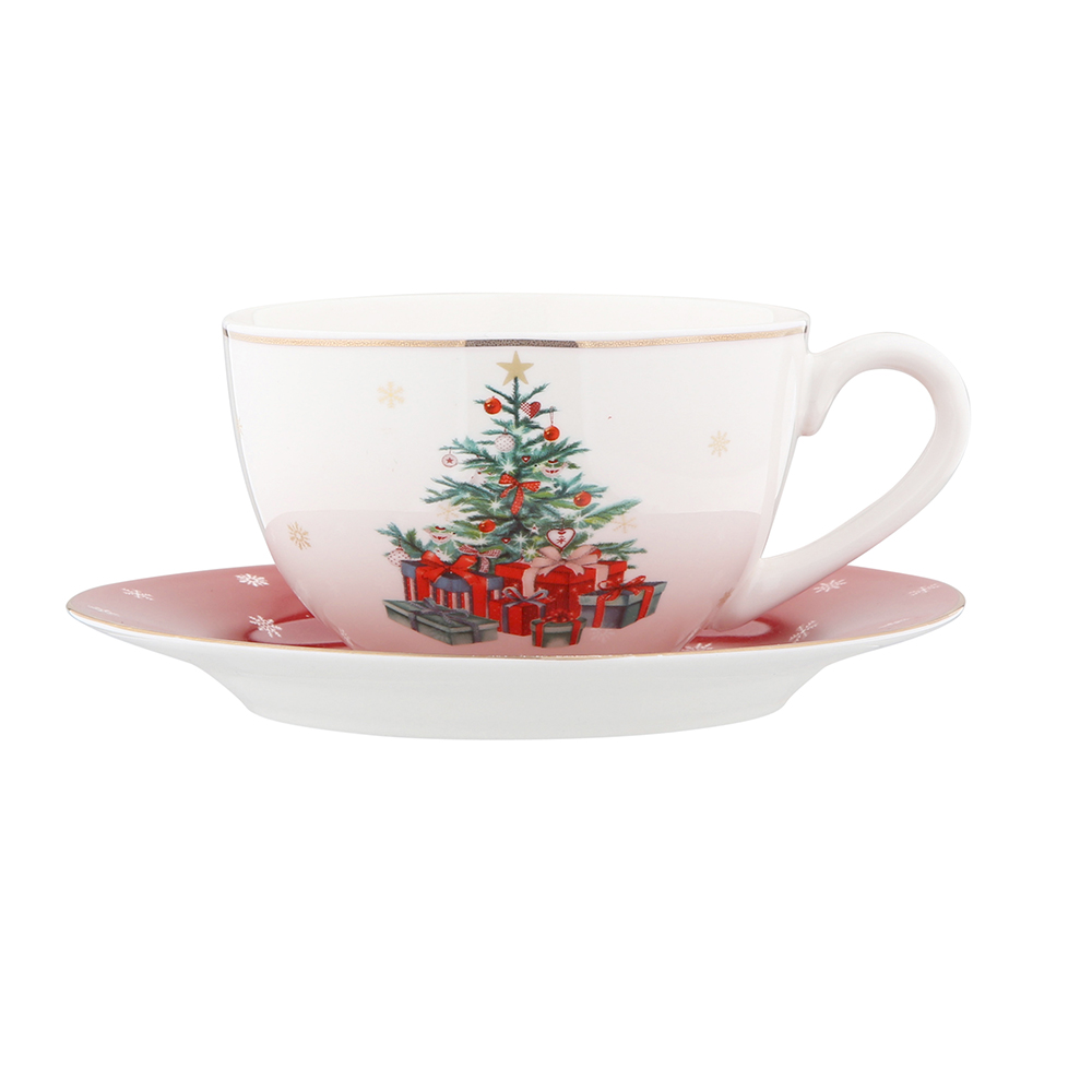 Christmas Tree cup 200 ml and saucer 15 cm NBC in sleeve