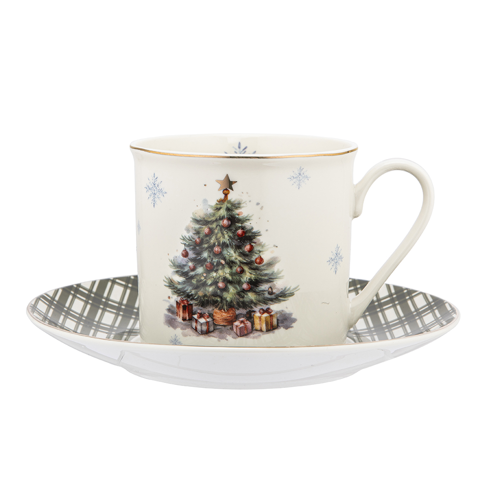 Christmas tree cup and saucer NBC 260 ml in sleeve