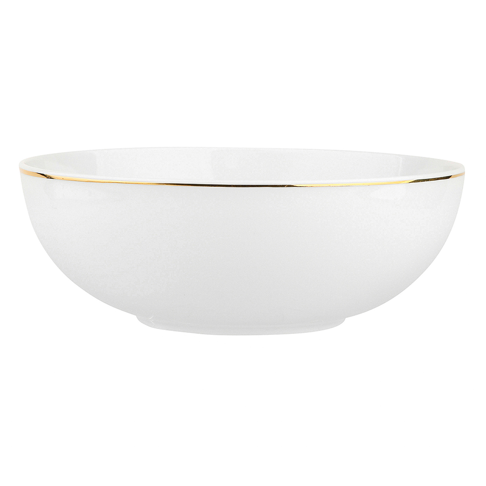 Salaterka / miska porcelana MariaPaula Moderna Gold 25 cm okrągła ze złotym zdobieniem