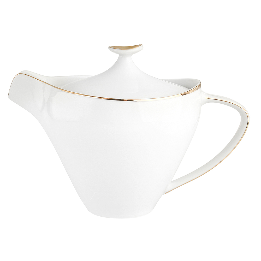 Imbryk / czajnik do herbaty / do kawy porcelana MariaPaula Moderna Gold 1 l ze złotym zdobieniem