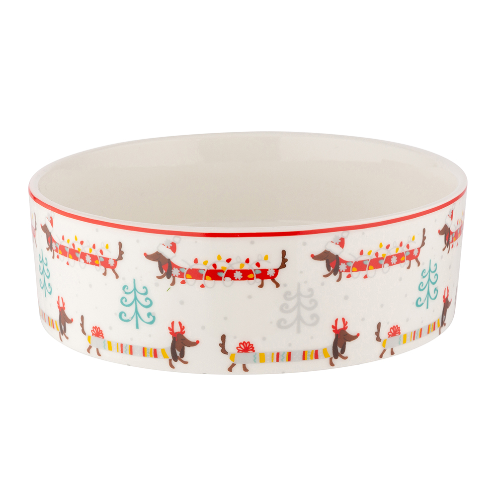 Dog`s bowl NBC 15x5 cm 460 ml dec. Xmas Dachshunds