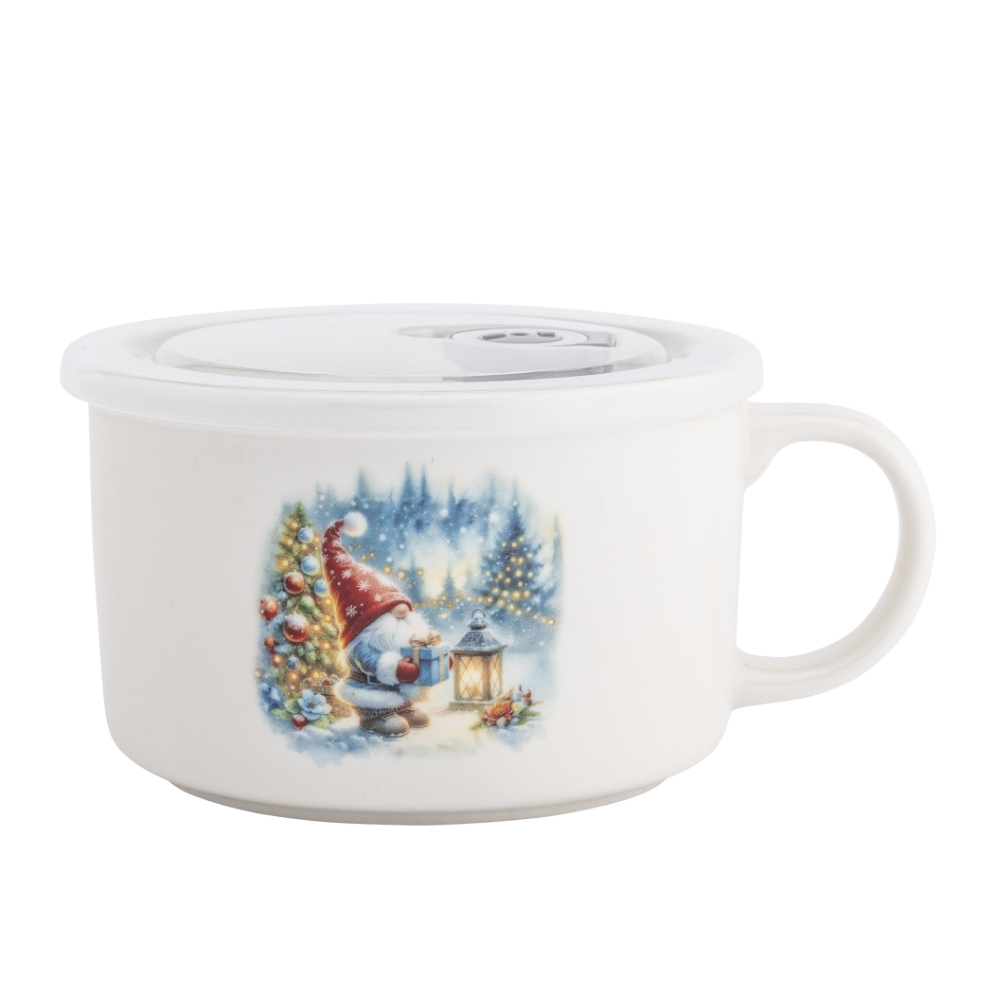 LUNCH BOX Z UCHEM NBC 800 ML Z POKRYWKĄ HERMETYCZNĄ DEK. SKRZACIE ŚWIĘTA