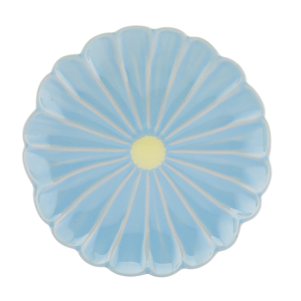 TALERZ DESEROWY CERAMICZNY 20 CM KWIAT NIEBIESKI