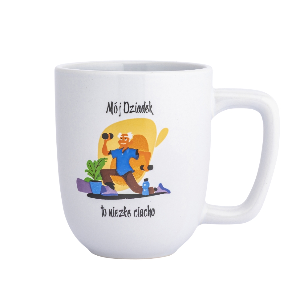 KUBEK CERAMICZNY BARYŁKA 375 ML DEK. DZIADEK TO NIEZŁE CIACHO