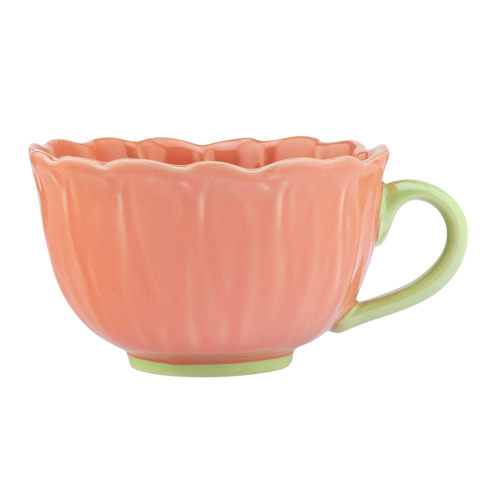 FILIŻANKA JUMBO CERAMICZNA 350 ML KWIAT KORALOWY
