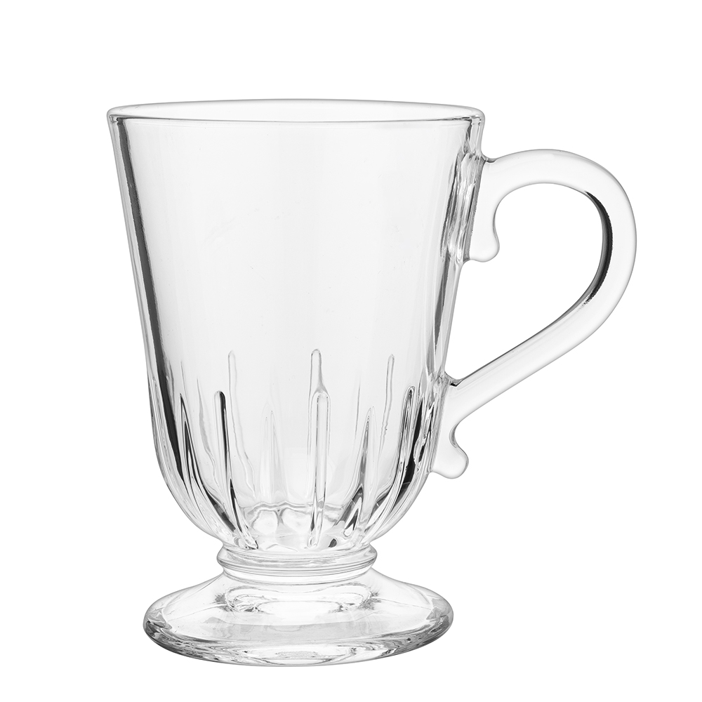Siena glass mug on foot 320 ml dec. rays