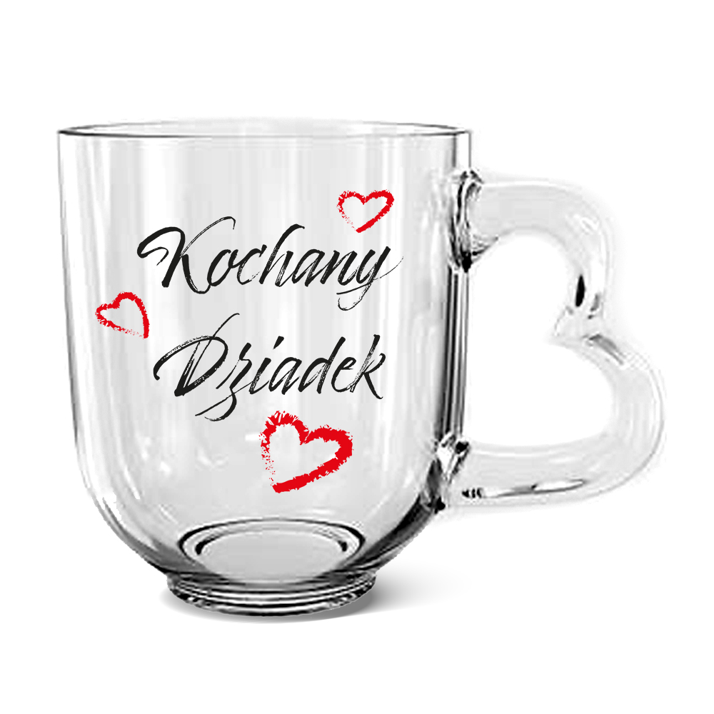 Glass mug with decoration 310ml