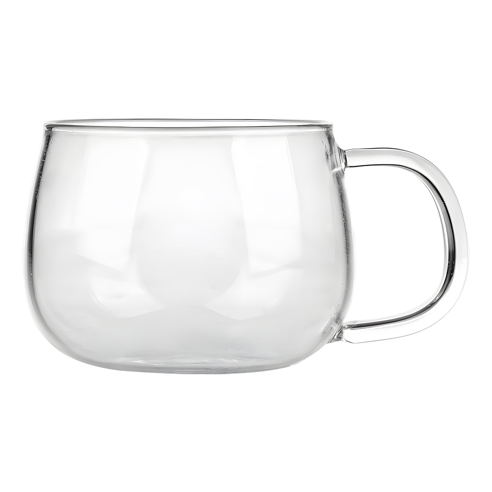 Set of 3 high borosilicate glass mug 420 ml