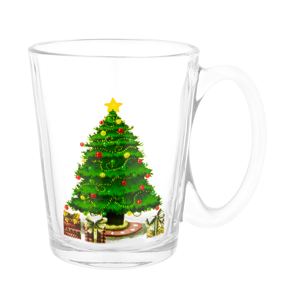 Leon glass mug 300ml with decoration