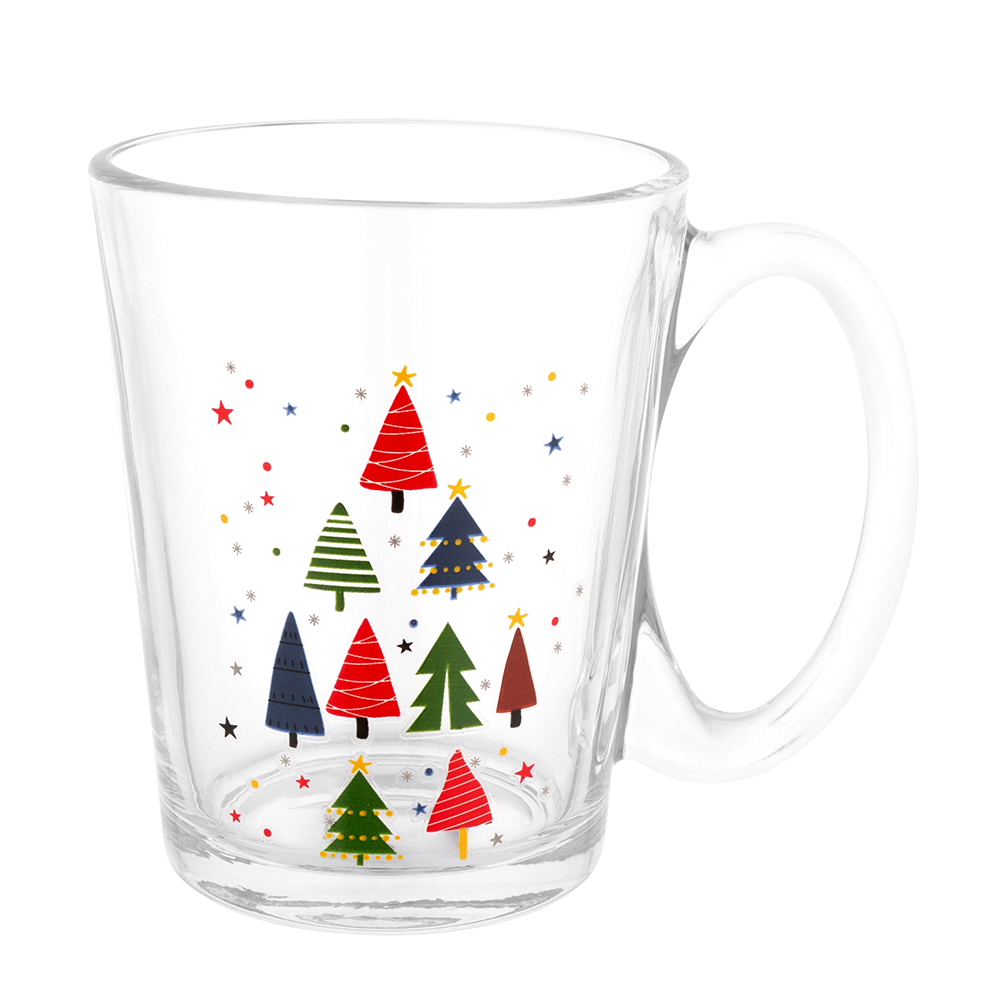 Leon glass mug 300ml with decoration