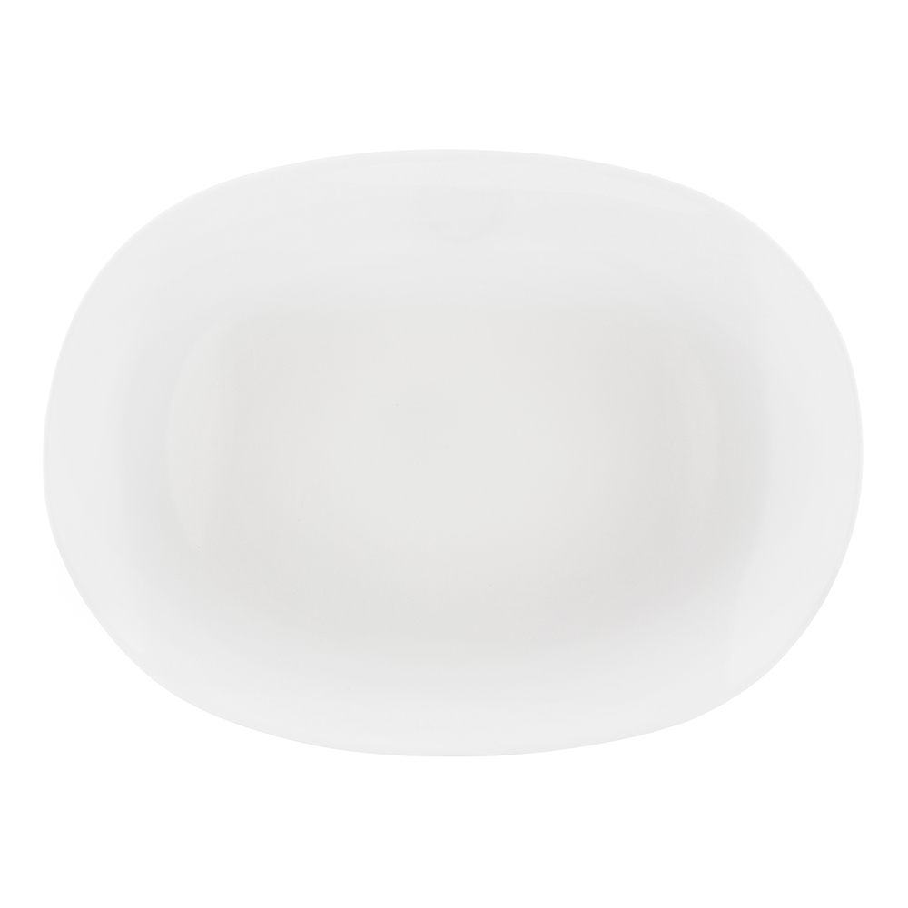 White harmony opal glass dish 23,x16 cm