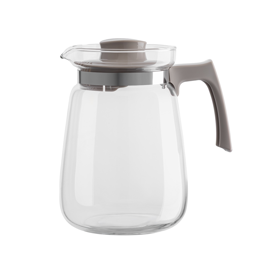 DZBANEK SZKLANY DO GORĄCYCH NAPOJÓW 1,5 L BEŻOWY (COLOR BOX)
