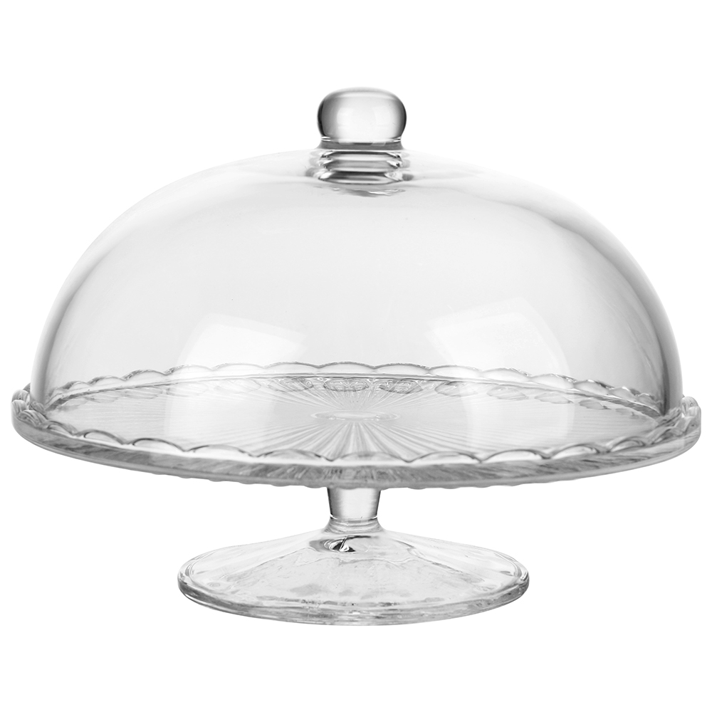 VENUS PATERA SZKLANA Z KLOSZEM NA STOPCE ŚR. 28 CM (COLOR BOX)