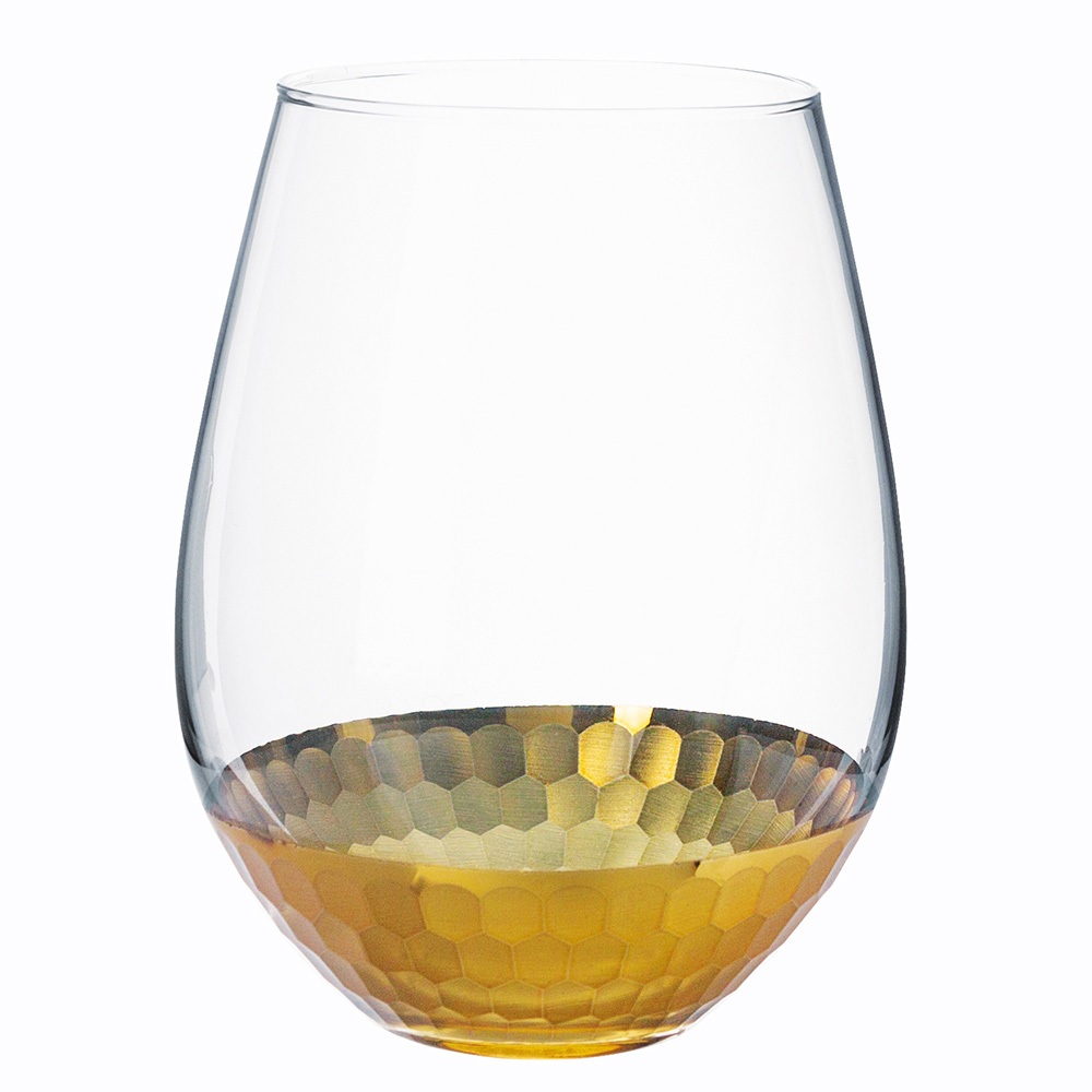 Golden Honey glass vase tear shape(gold electroplate finish) h=14cm