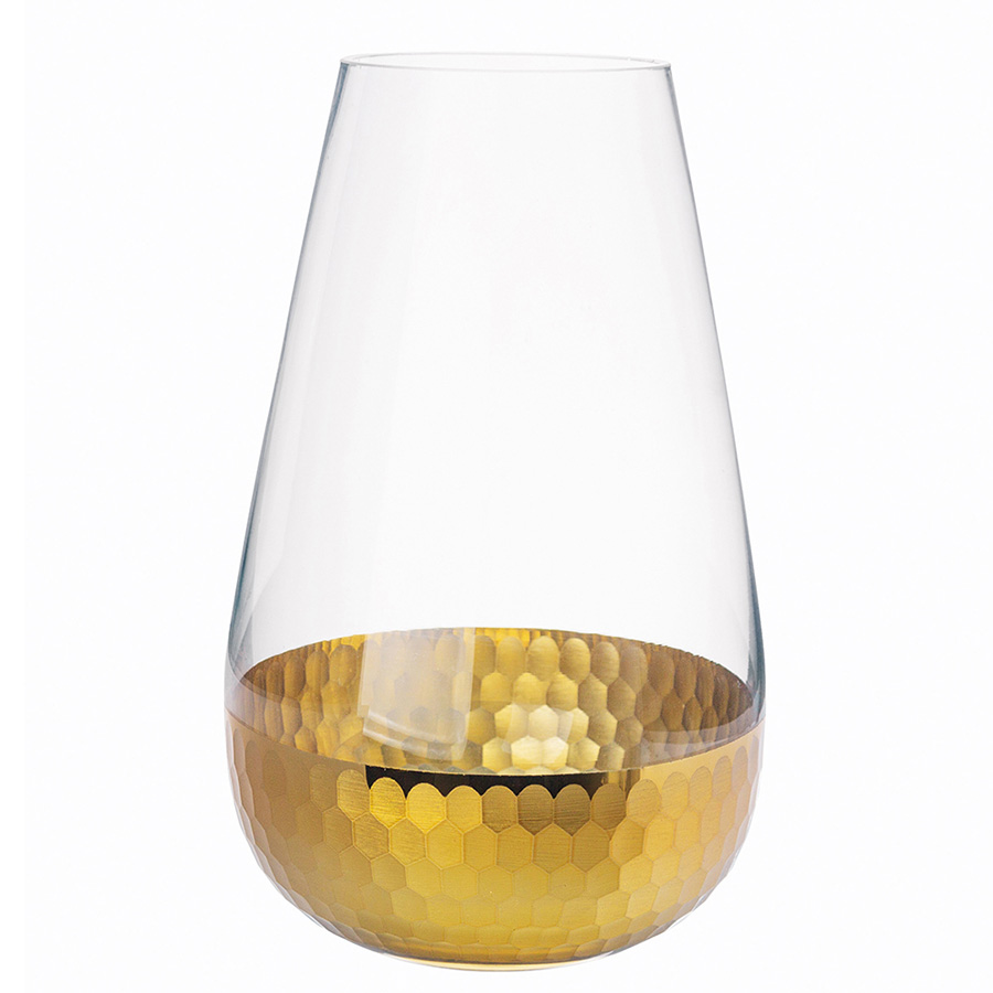 Golden Honey glass vase tear shape (gold electroplate finish) h=25cm