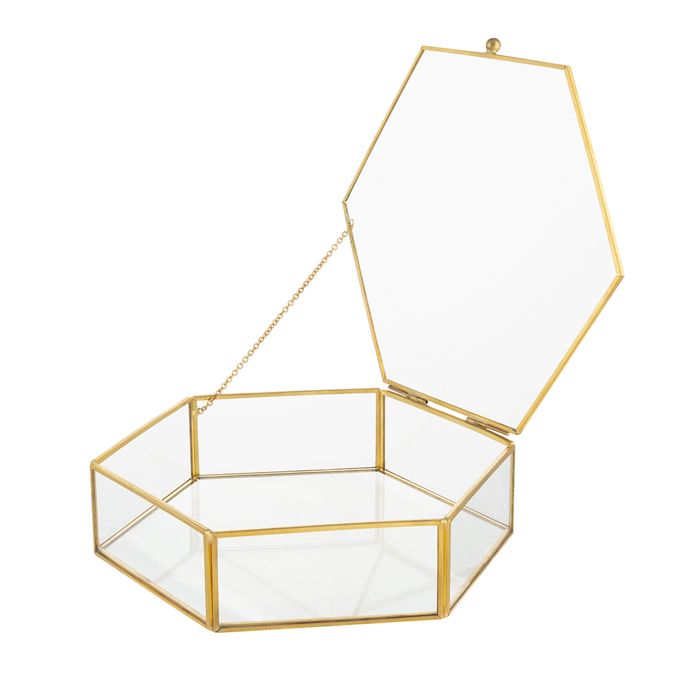 Golden honey glass case 20x19 cm