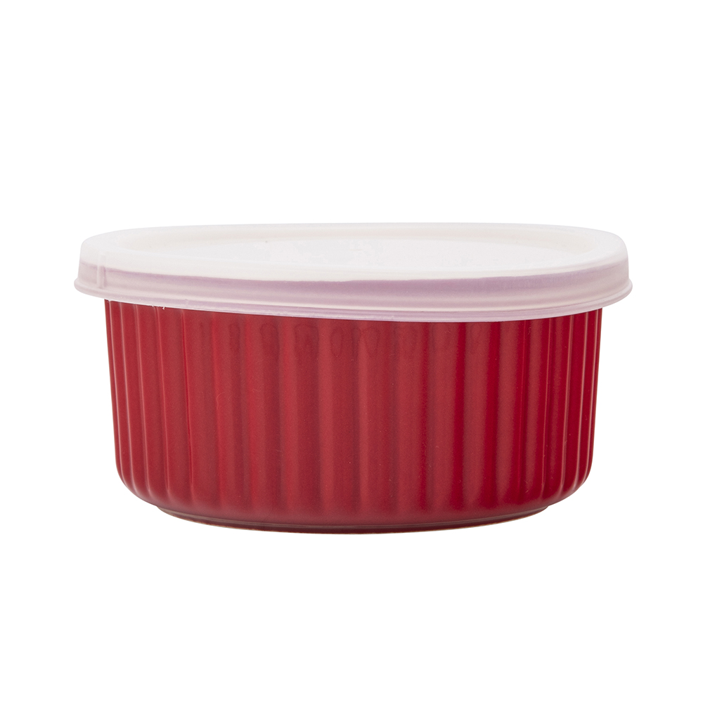 RED CHILLI RAMEKIN CERAMICZNY 12,5X6 CM 370 ML Z POKRYWKĄ