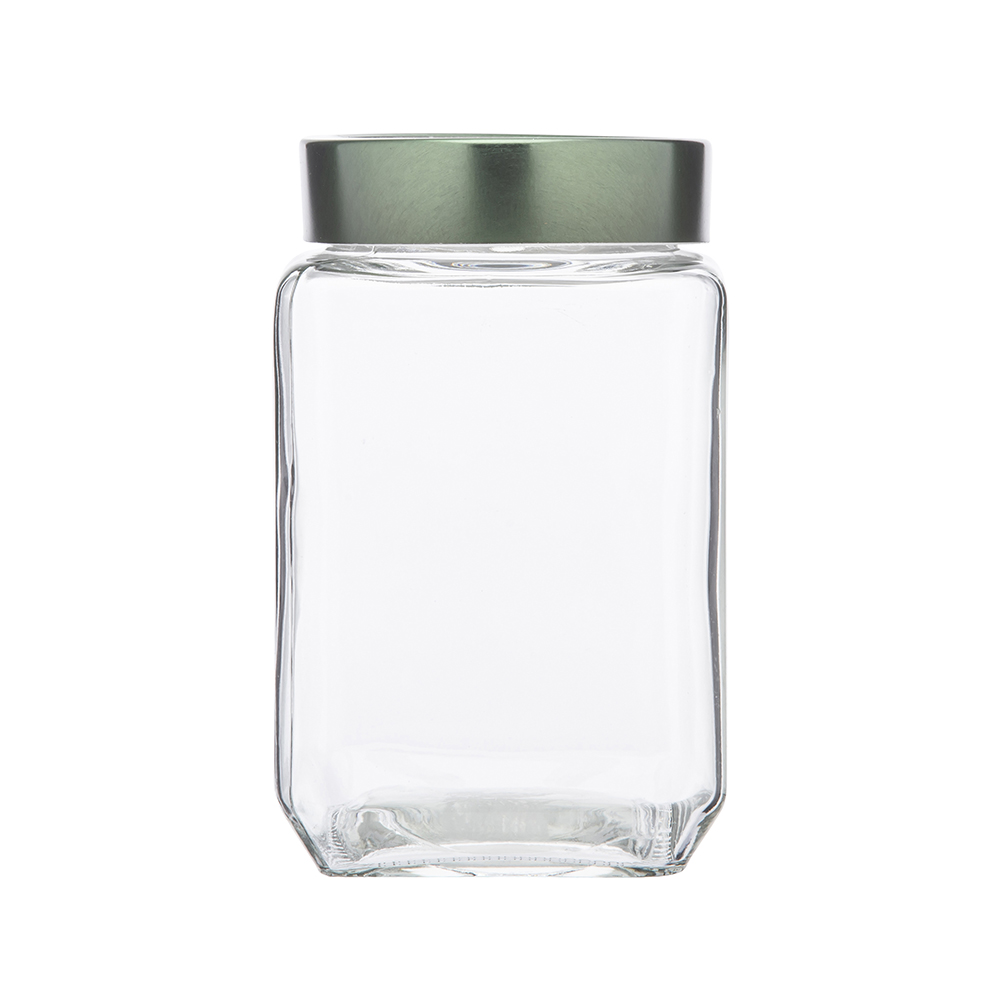 Glass jar with green lid 700ml