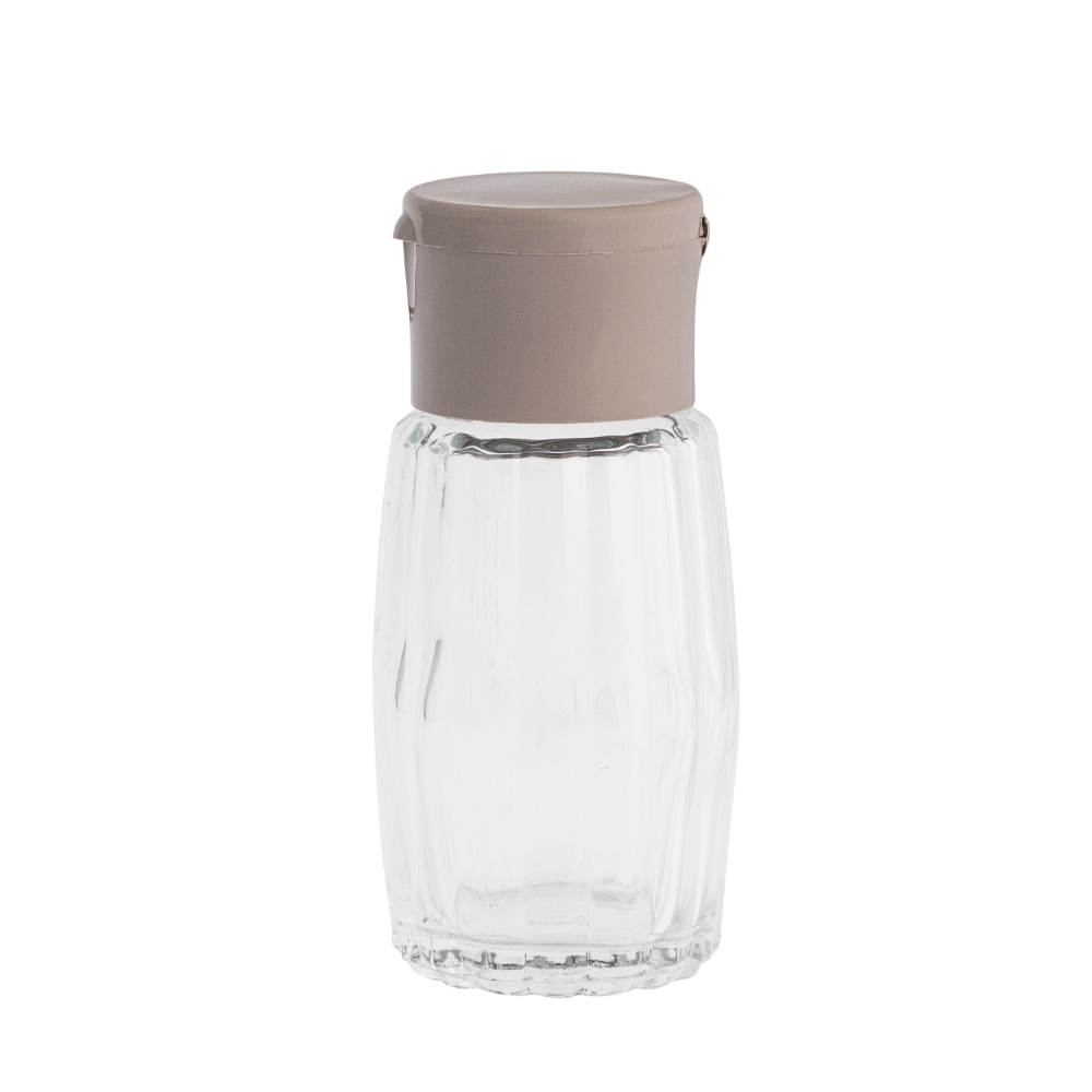POJEMNIK NA PRZYPRAWY SZKLANY 50ML Z KLAPKĄ BIAŁY MIX KOLOR