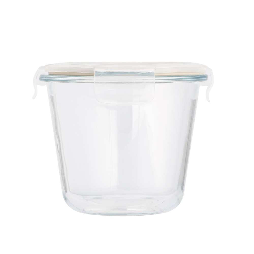 VEGA POJEMNIK ŻAROODPORNY WYSOKI OKRĄGŁY 700 ML 13X13X10,5CM Z WENTYLEM W POKRYWCE