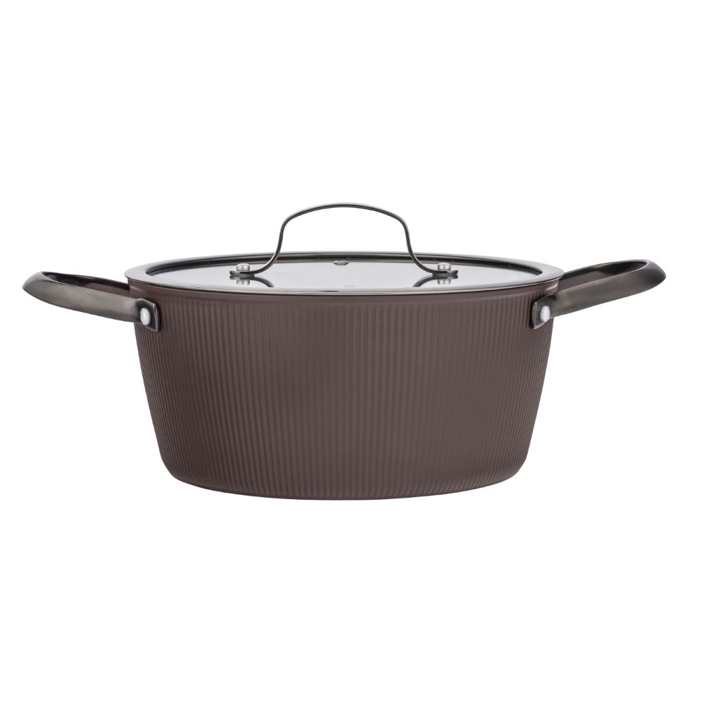 VALDINOX STRIPES GARNEK 24CM 4,0L. Z POKRYWĄ SZKLANĄ