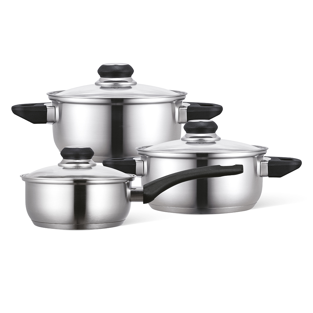 Emilio 6pcs stainless steel cookware set  14/18/22 cm