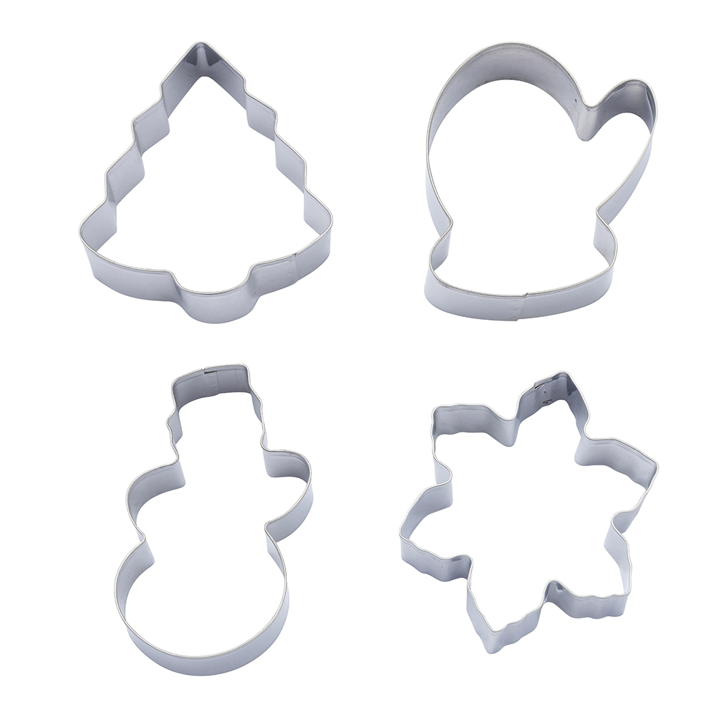 Set of 4 stainless steel cutters, Christmas mix I