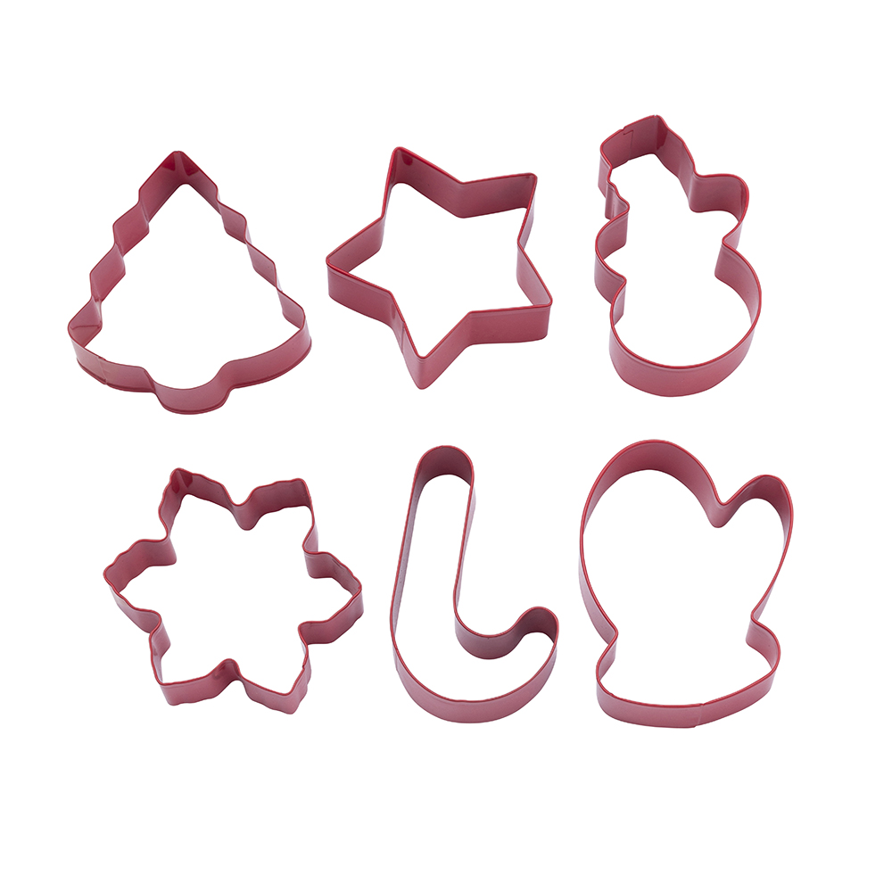 Set of 6 stainless steel Christmas cookies cutters