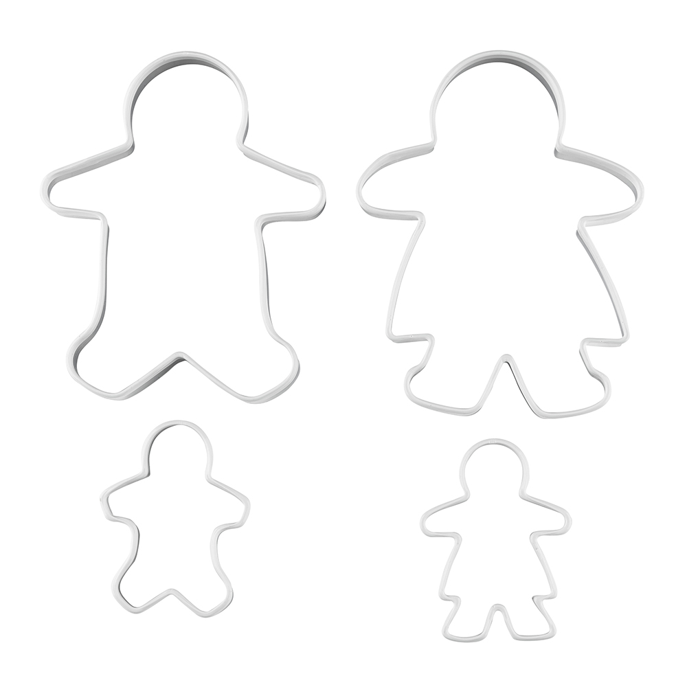 Set of 4 stainless steel pastry cutters, Gingerbread Man