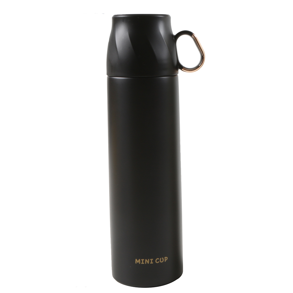 Thermos with Cup-Shaped Lid 500 ml, black with gold