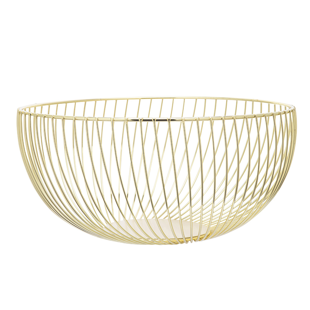 Gold fruit basket 25,5x13 cm