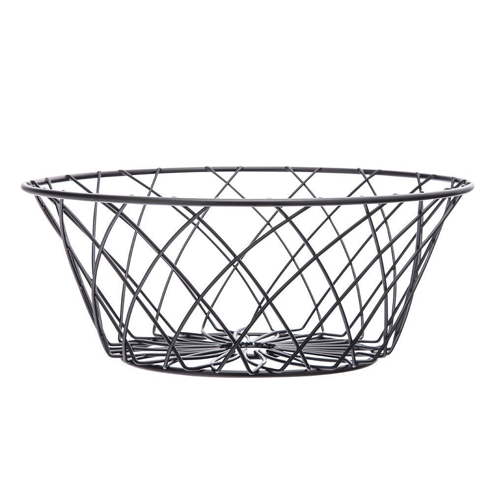 Black fruit basket 25x10 cm, flower design