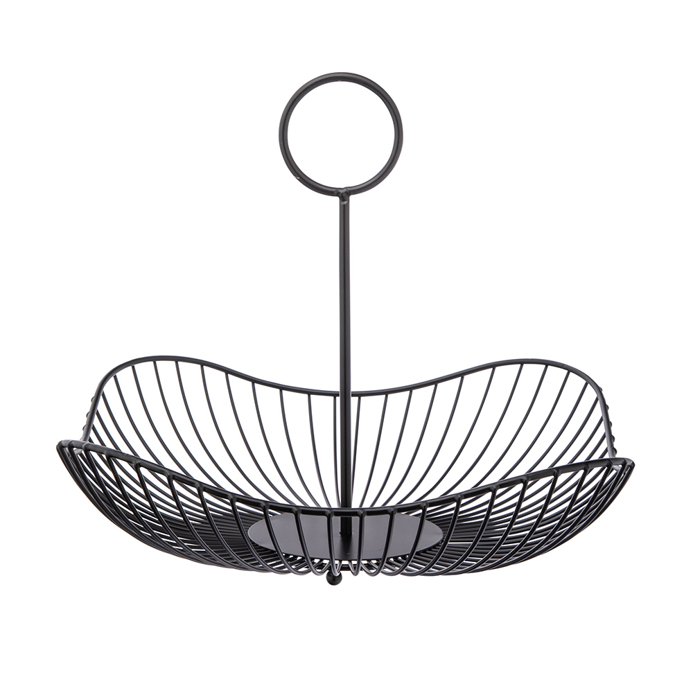 Black fruit basket with handle 28x25 cm