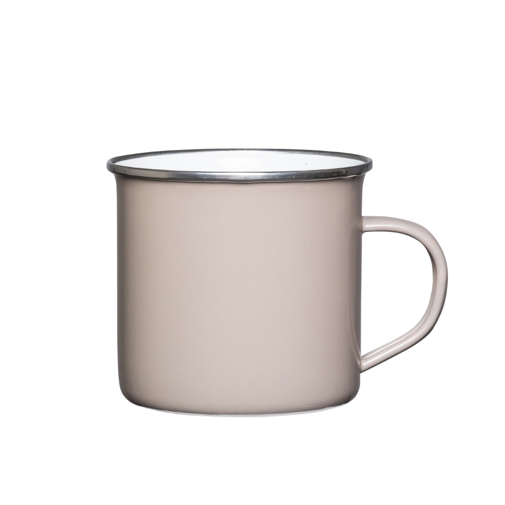 KUBEK EMALIOWANY 9CM 500ML TAUPE