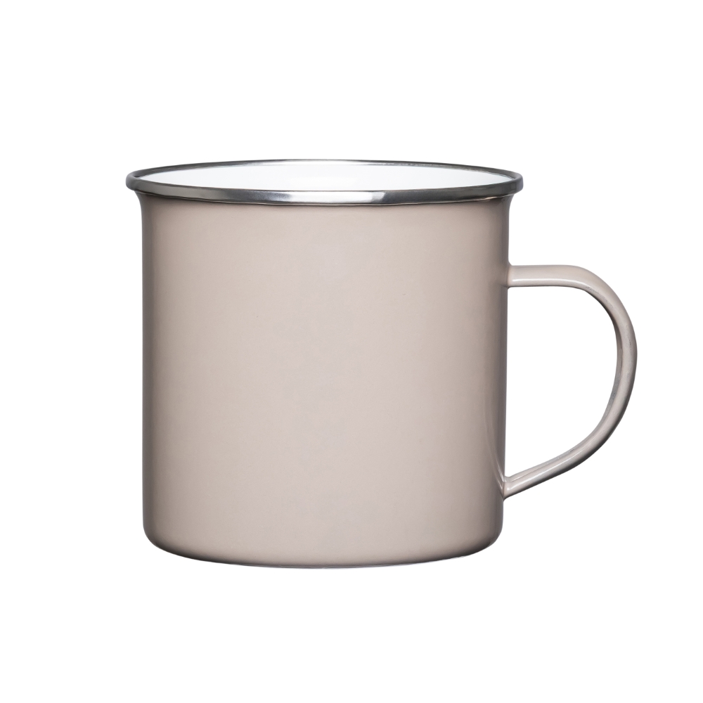 KUBEK EMALIOWANY 10CM 700ML TAUPE