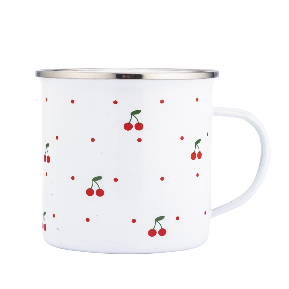 KUBEK EMALIOWANY 9CM 500ML WISIENKI