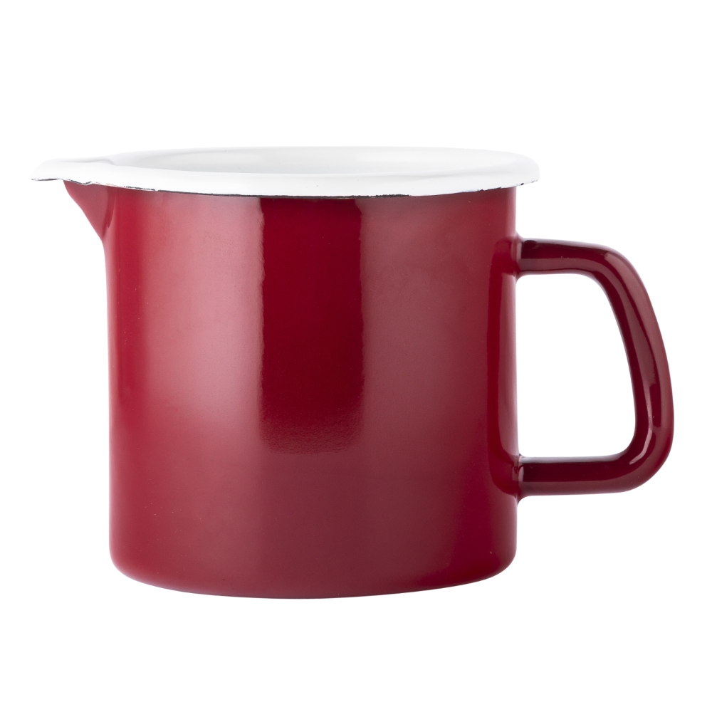 KUBEK EMALIOWANY Z DZIÓBKIEM 12CM 620ML MERLOT